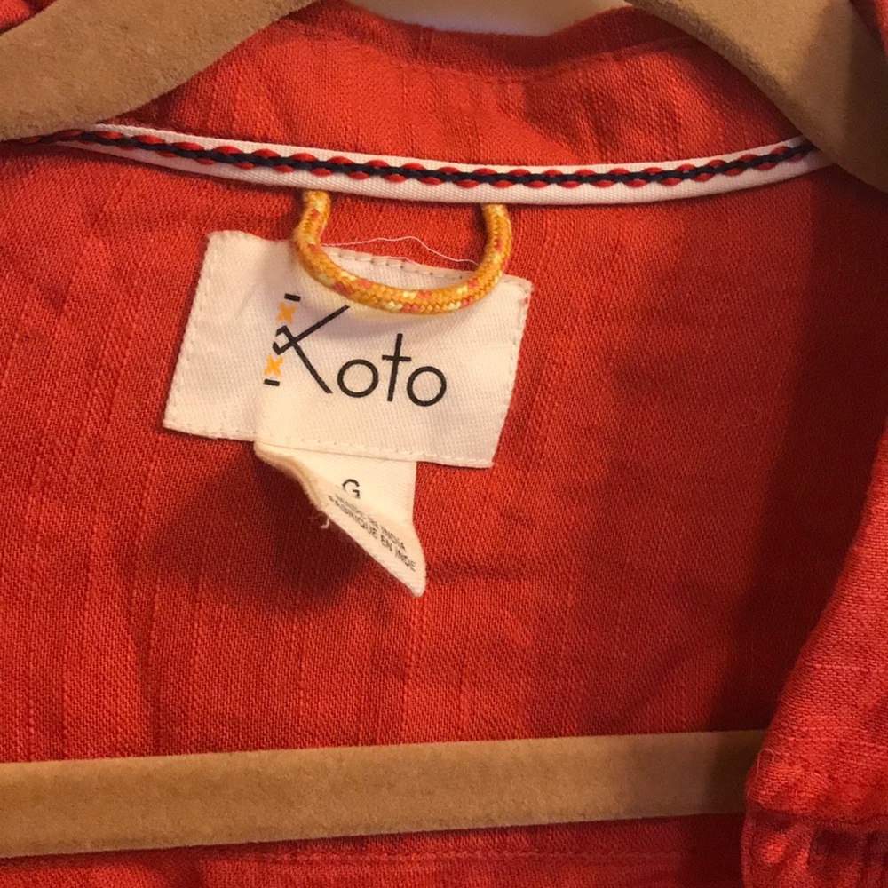 Rustic orange cotton button down - Picture 2 of 2